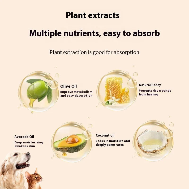 40g pet foot cream container with claw balm for cat and dog claw lubrication using Brazil palm wax