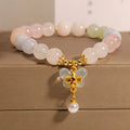 Women's crystal bracelet with colourful morganite butterfly pendant jewellery