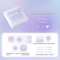 Gradient parchment inner multifunctional notepad showing 70x70mm paper brick with blush cover and sample sheets