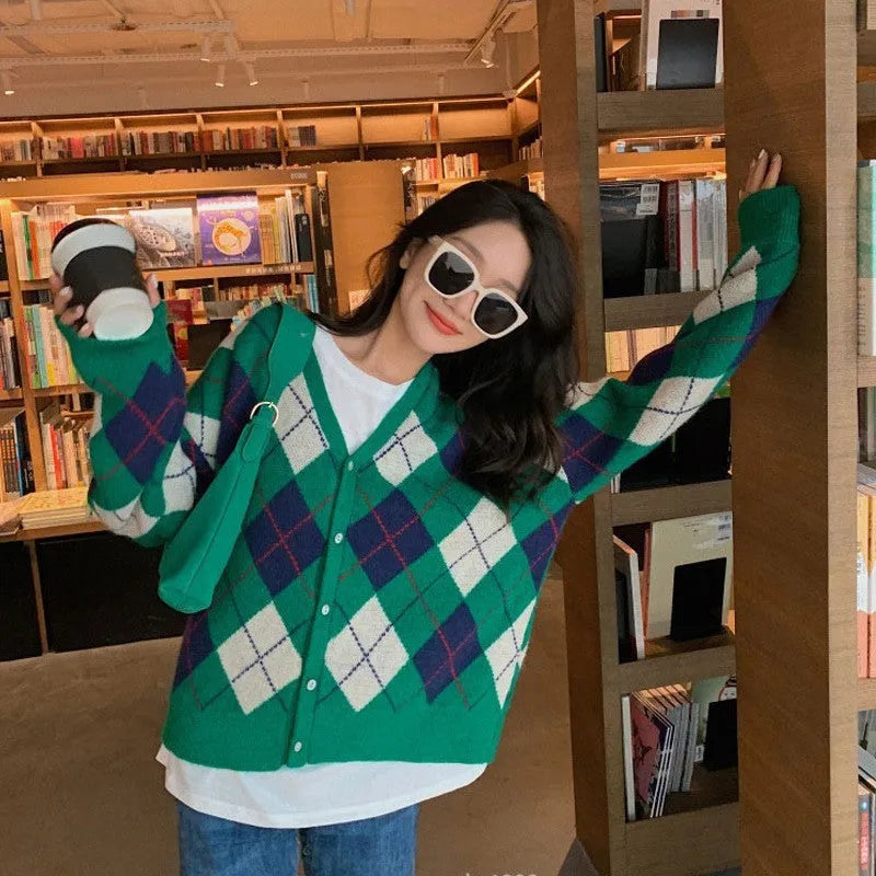 Japanese Korean casual cardigan in acrylic knit with macaron colours and free size fit