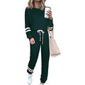 Women's loose-fitting casual suit set in solid colour with top and pants, available in plus sizes