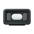 White waterproof bathroom phone holder mounted on tile with phone visible through anti-fog window