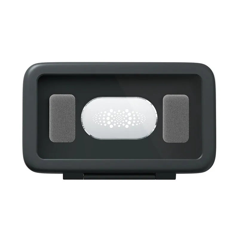 White waterproof bathroom phone holder mounted on tile with phone visible through anti-fog window