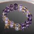 Handmade eight-point star amethyst artificial crystal bracelet for women in clear presentation box