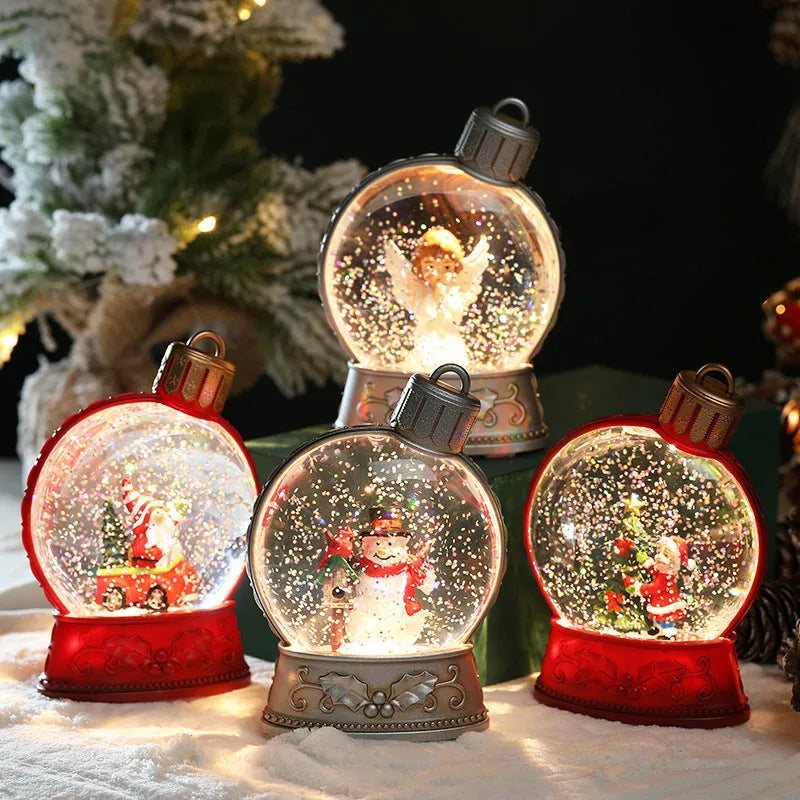 Plastic Christmas figurine LED candle light in snowman design with flickering flame effect