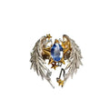 Adjustable geometric angel wings ring with open mouth design in alloy metal