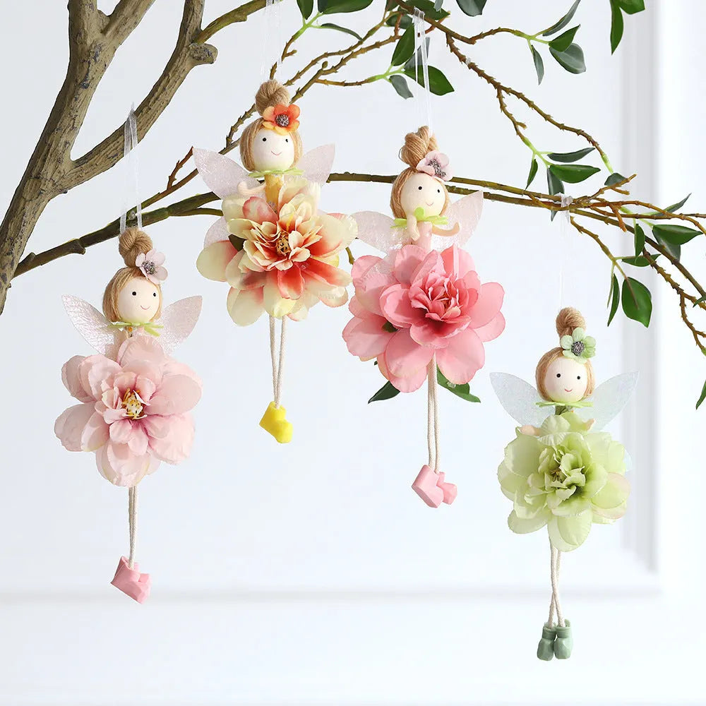FARCENT cloth elf pendant in dark pink, pink, green, or yellow for Easter decorations, measuring 5cm in height.