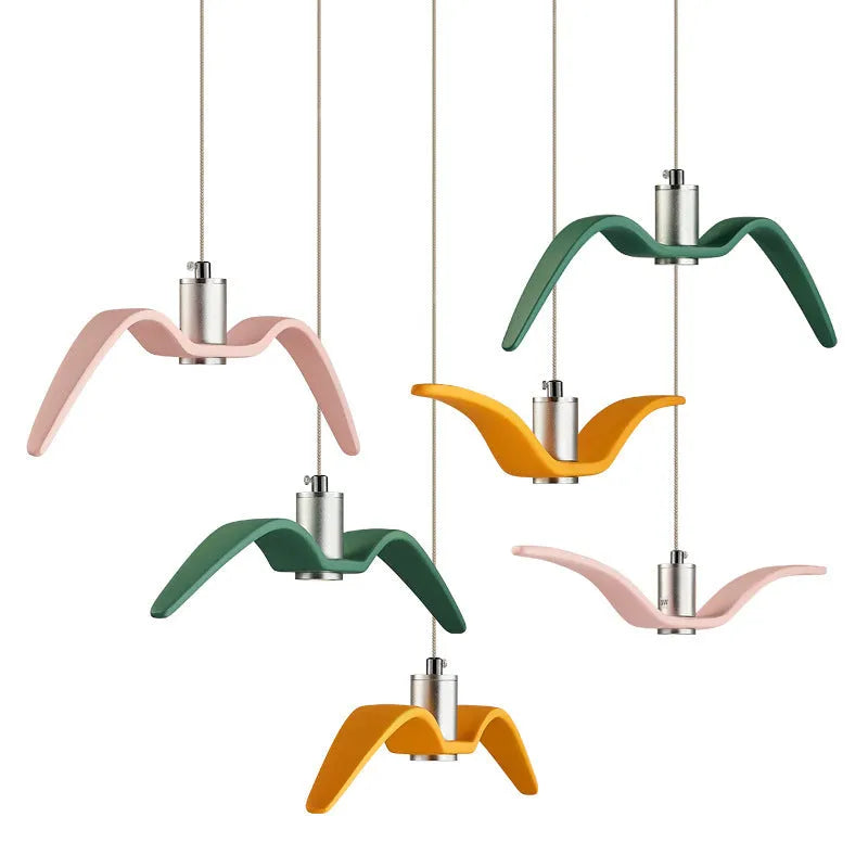 Nordic style macaron LED chandelier ceiling light in a selection of colours