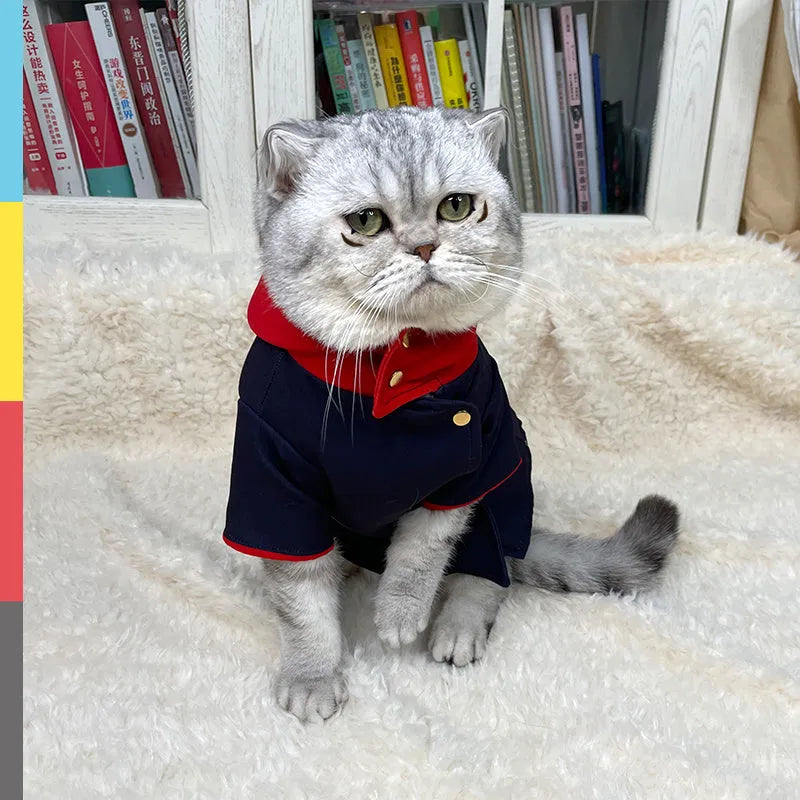Cat wearing tiger staff yuren coloured hoodie with adjustable neck opening for photography