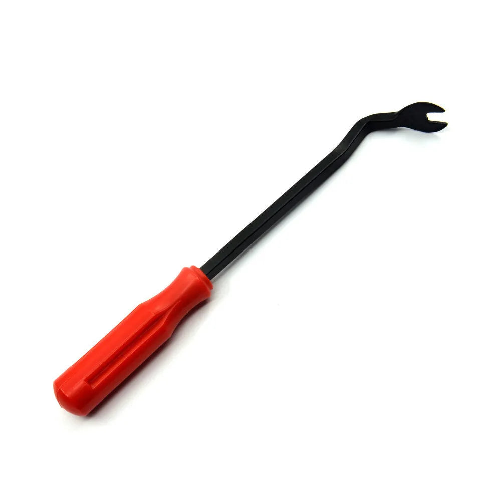 Red handle steel clip driver for General Motors door panel nailing, weighing 203g