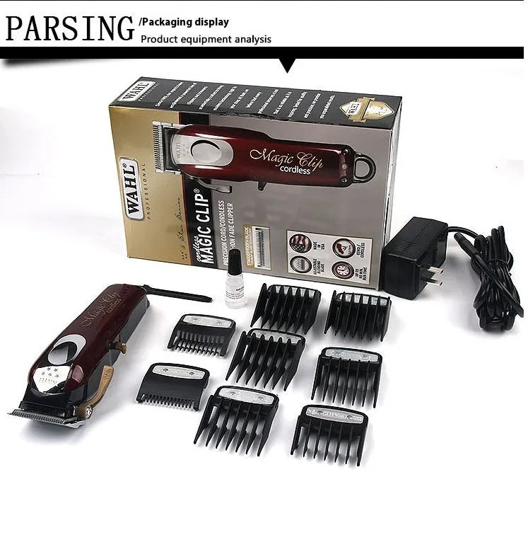 Adult and children's charging hair clippers with stainless steel cutter head and multiple plug options