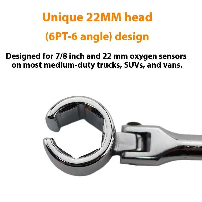 22mm hexagonal oxygen sensor removal tool with chrome finish and 270mm length