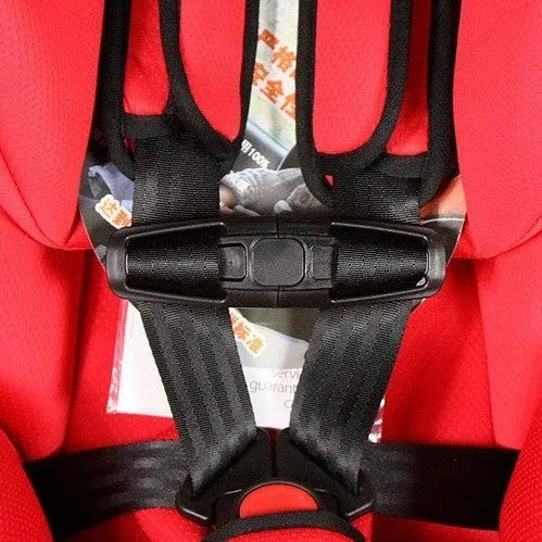 Black seat belt clip measuring 14.5cm by 4cm made from Nylon PA66 for securing vehicle seat belts
