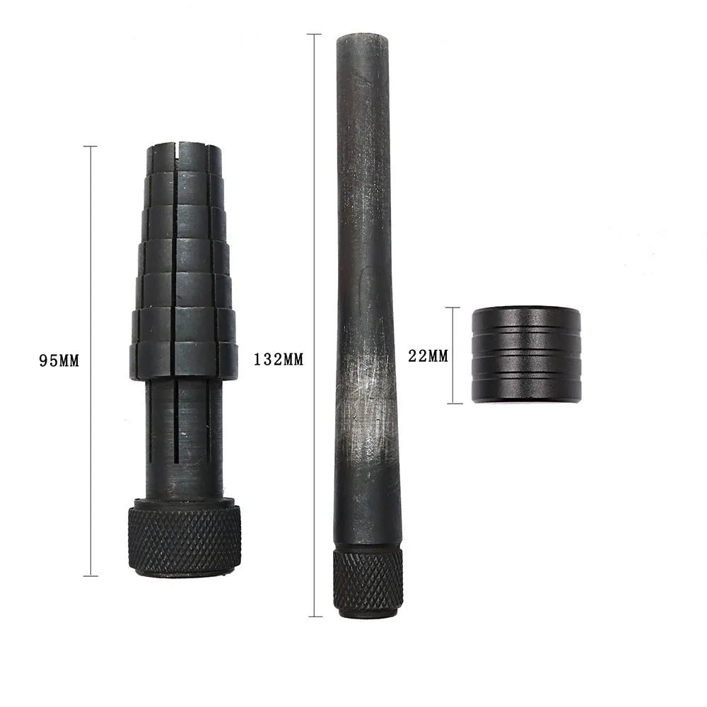 Professional plastic ring expansion tool for jewellery size adjustment with silver or black finish