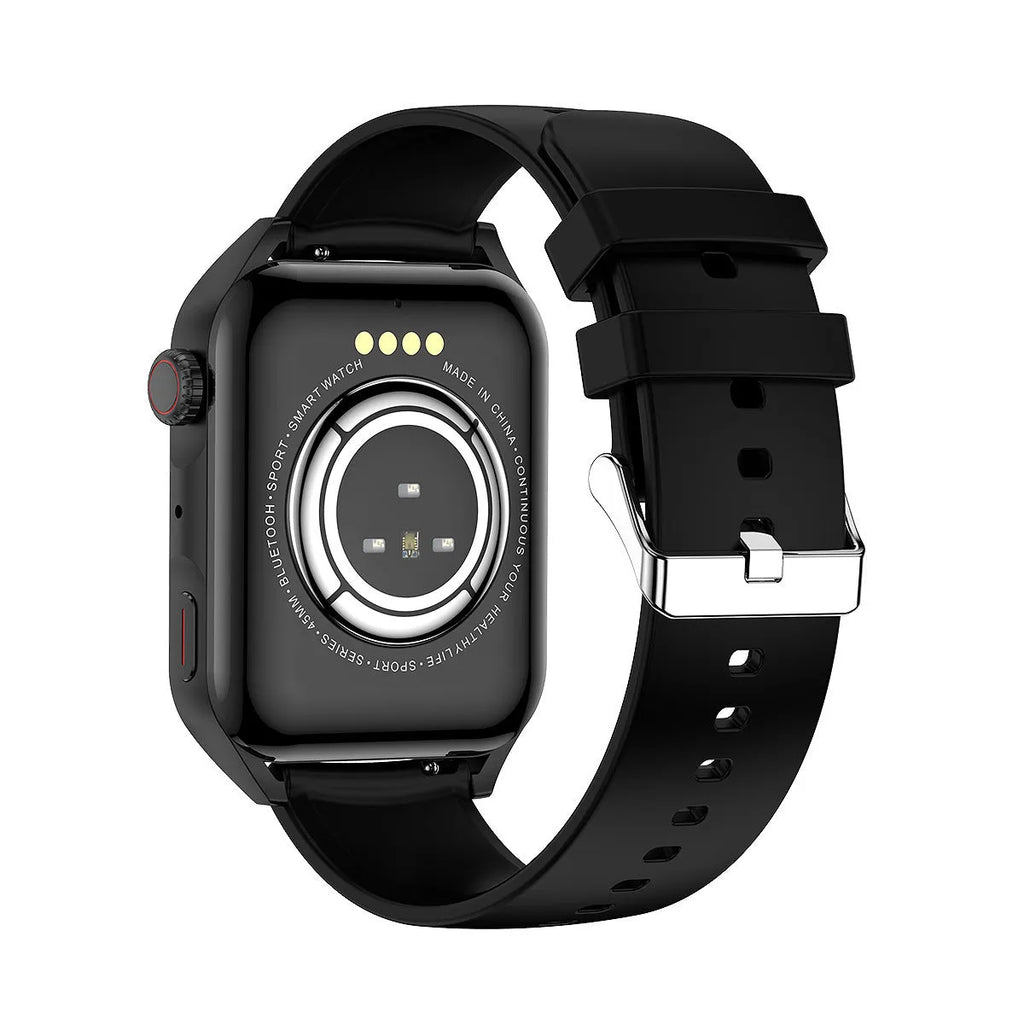 Simple High-definition AMOLED Smart Watch with 1.8-inch screen, silicone strap, and magnetic charger