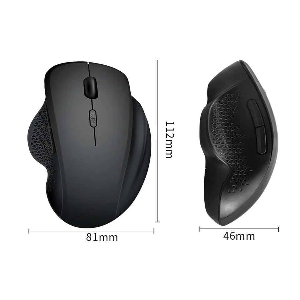 Grey self-charging wireless mouse for laptops with USB charging cable and photoelectric sensor