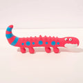 Green lizard-shaped dog chew toy with squeaker, 24cm long for aggressive chewers