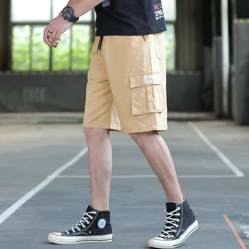 Men's loose casual trousers in chemical fibre blend fabric available in multiple colours and sizes