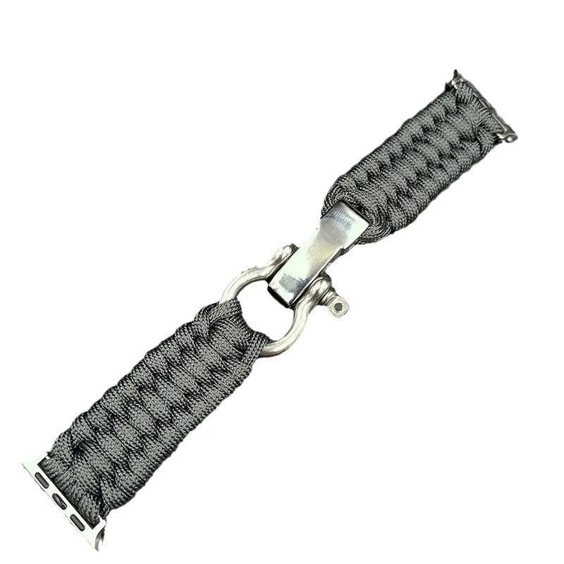 Woven nylon watch strap for iWatch 38-49mm with steel buckle, connector and multiple colour options