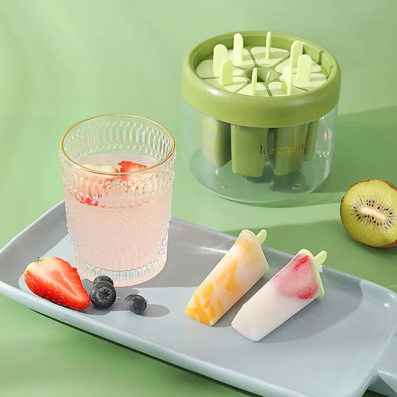 Orange or green popsicle ice cream mould for homemade frozen treats measuring 13.2cm
