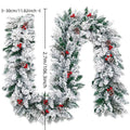 Christmas rattan flocking snow garland in American style showing snow-dusted texture on vine base