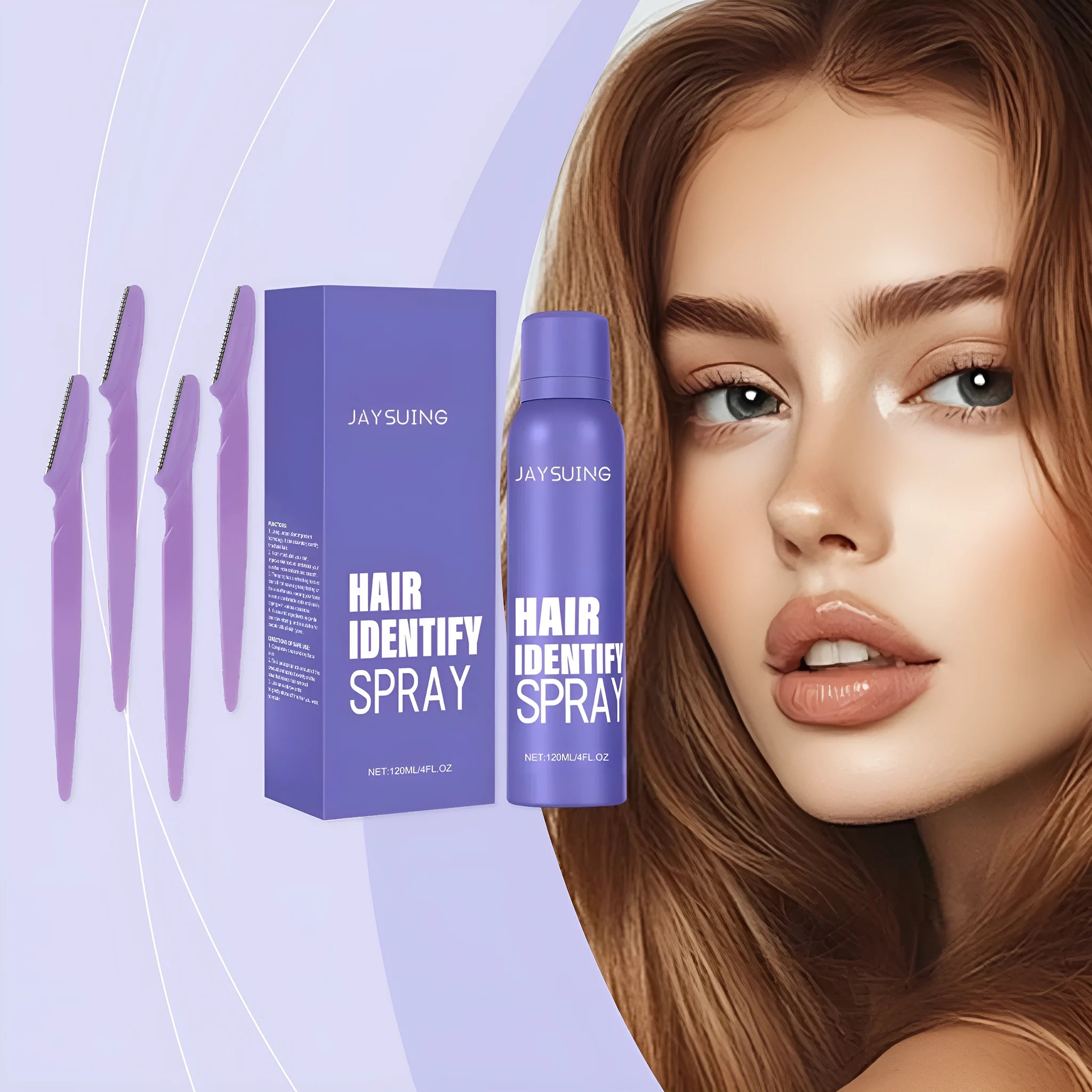 Portable 120ml non-irritating hair removal spray bottle with natural root extracts