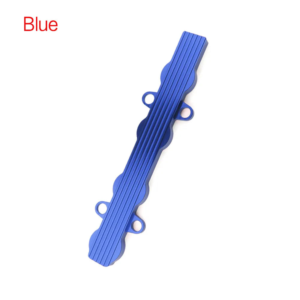 Aluminium alloy engine hood cover in blue, red, or silver with optional mounting holes