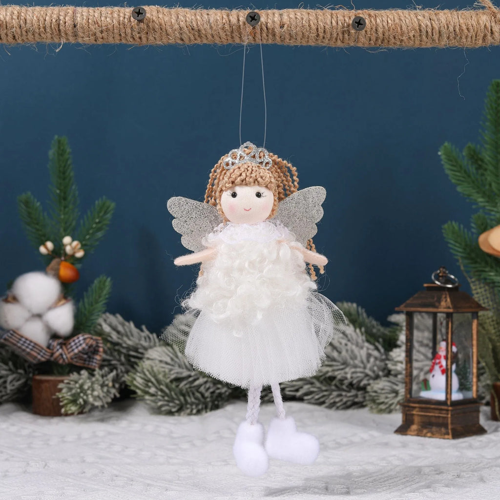 Christmas angel girl cloth pendant for high ponytail hair decoration with cartoon design