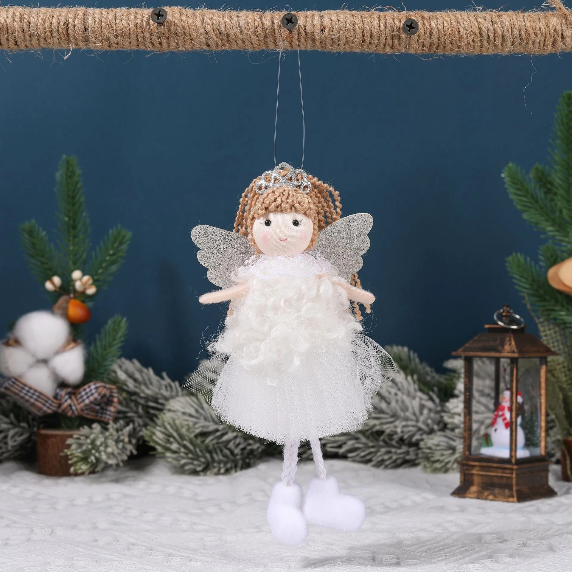 Christmas angel girl cloth pendant for high ponytail hair decoration with cartoon design