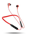 G03 neckband sports Bluetooth earphones in red, black, or white with adjustable neckband and silicone ear tips