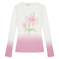 Women's long sleeve gradient colour t-shirt in light pink or yellow green