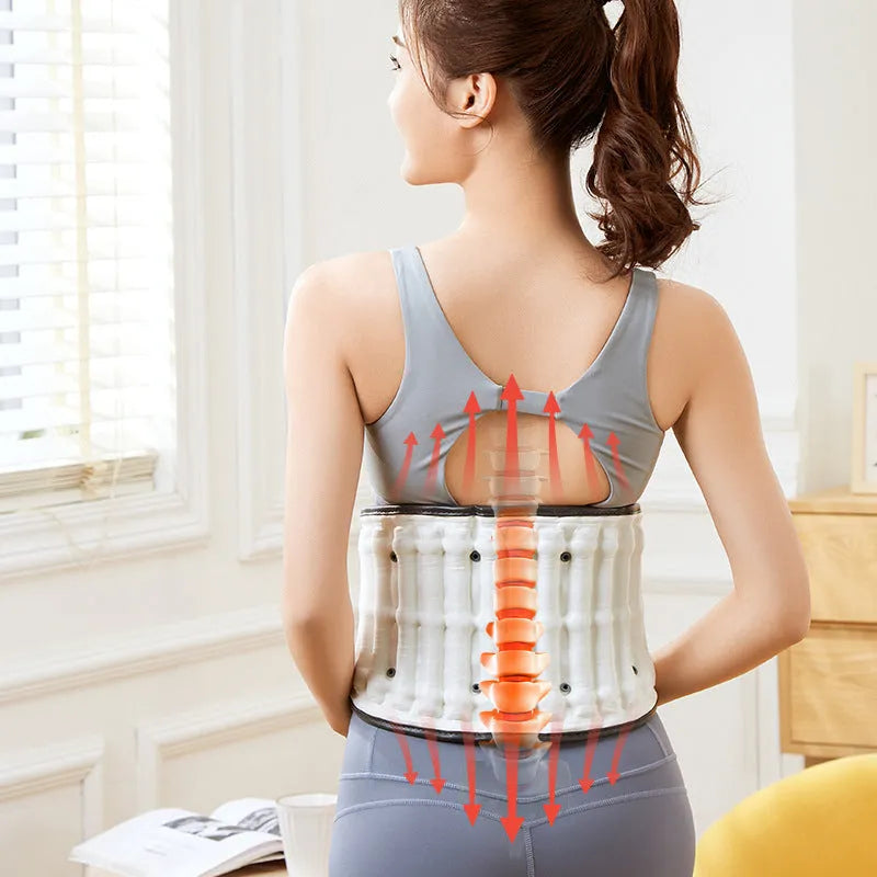 Lumbar waist supporter with automatic inflation mechanism and 220V plug, available in sizes S and M