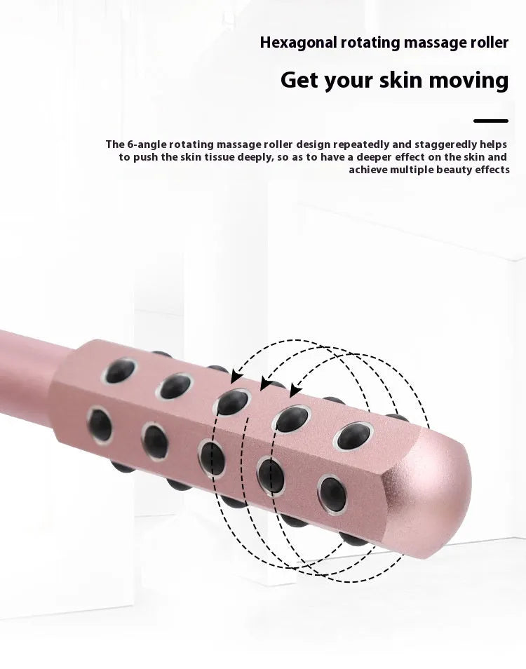 Purple germanium particles roller massage instrument measuring 193mm with 24 particles for eye beauty