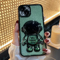 Astronaut spaceman quicksand design phone case with glitter powder finish for iPhone