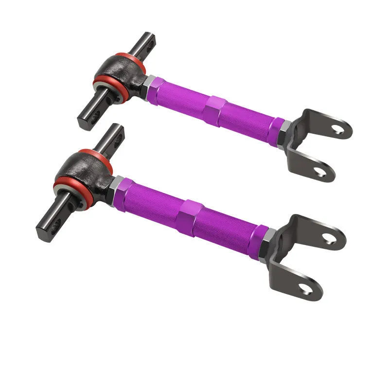 Blue and red aluminium alloy rear pull rods for Honda Civic EP3 ES suspension modification.