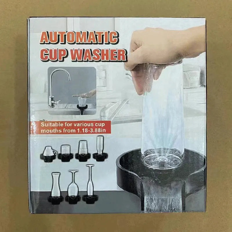 Black plastic household press type high pressure automatic cup washer with high pressure wash feature