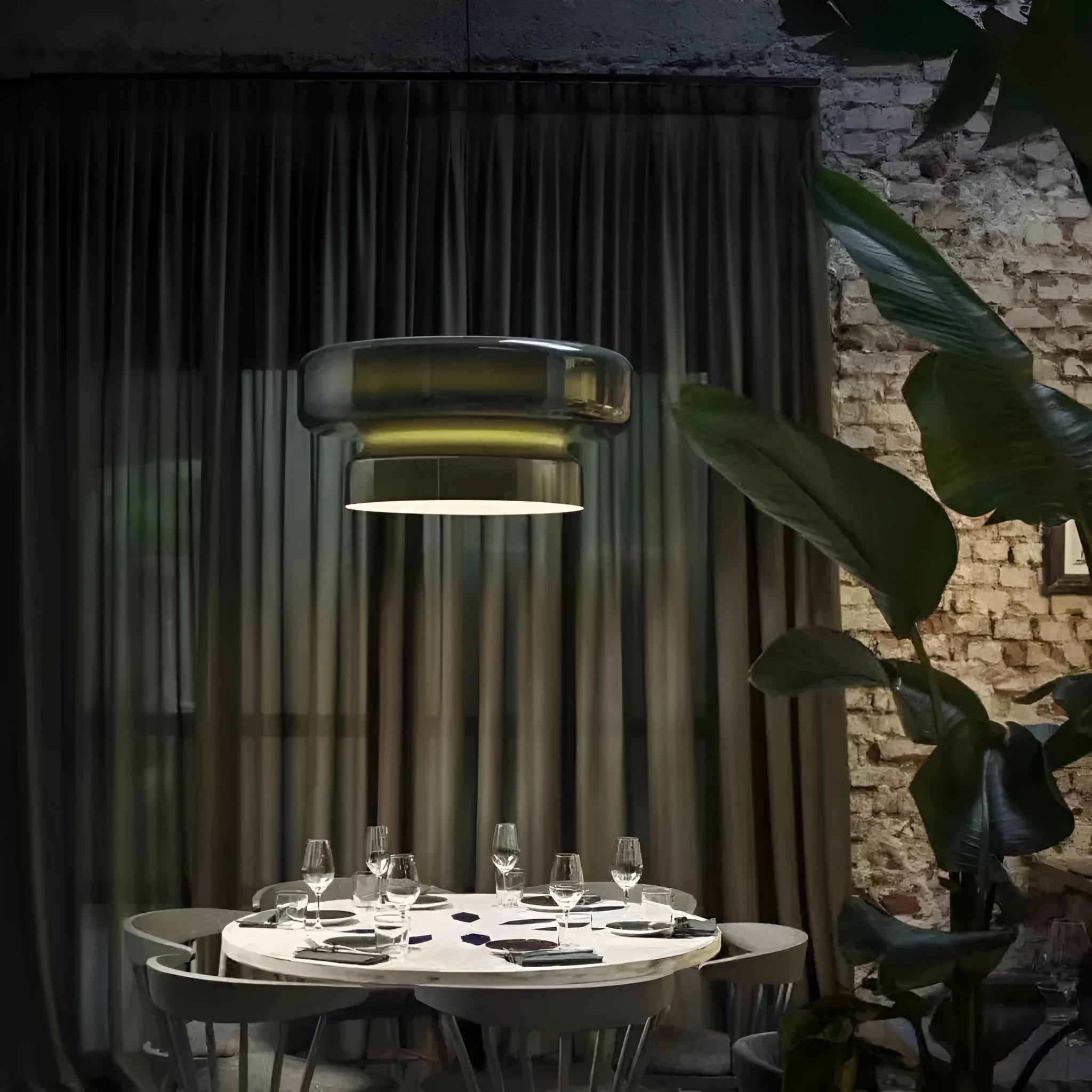 Modern glass chandelier ceiling light with 36cm square dimensions