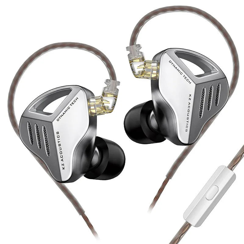 KZ ZAX black hybrid driver in-ear headphones with detachable cable and 3.5mm plug.
