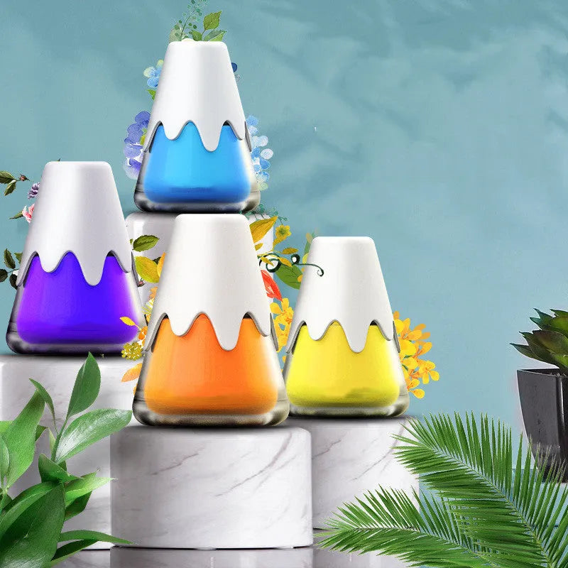Snow Mountain Cup car aromatherapy showing glass and paste construction with approximate 9.10 cm height