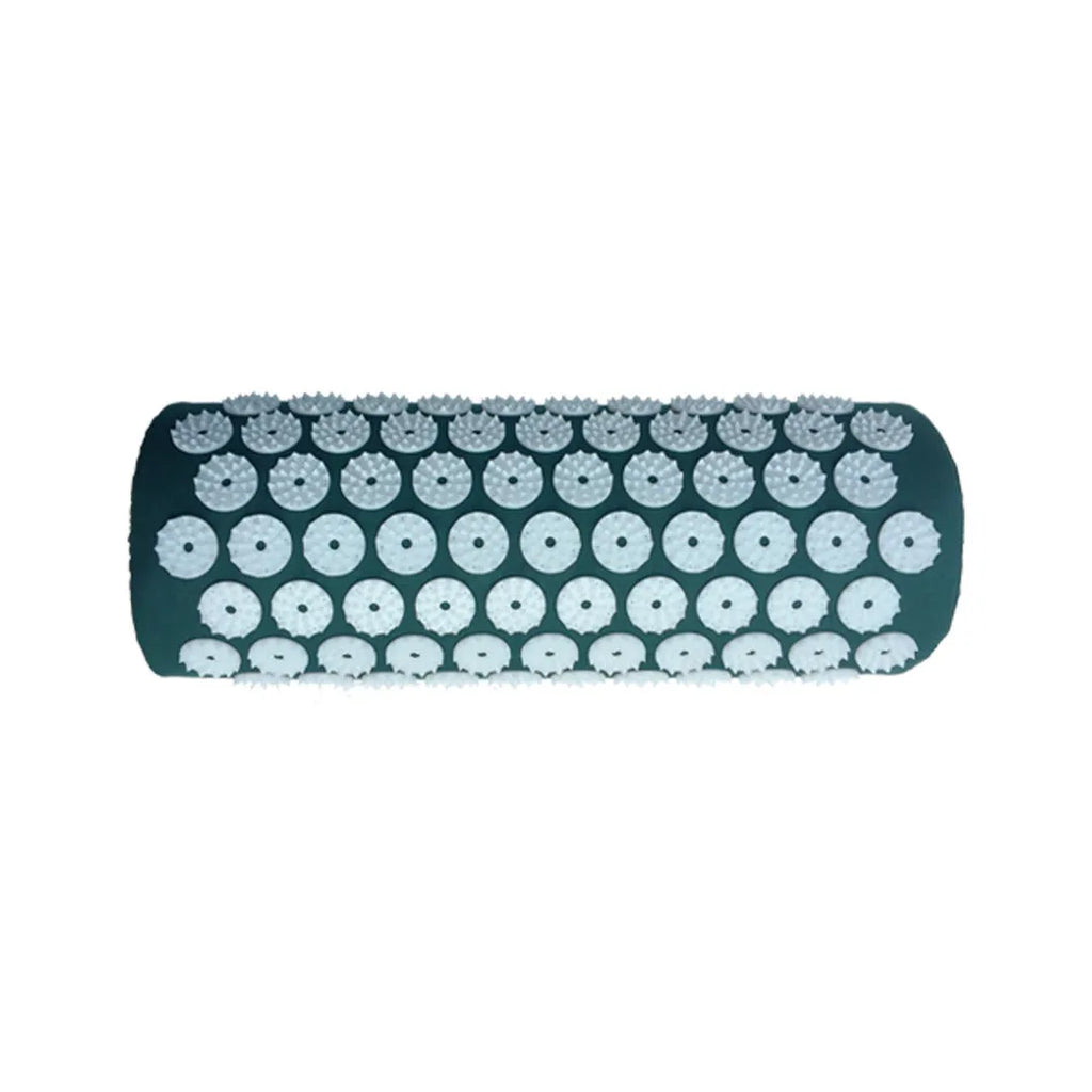 Acupuncture massage mat and headrest set, 68x42x2cm cushion, 38x15x10cm headrest, PP sponge, black and blue