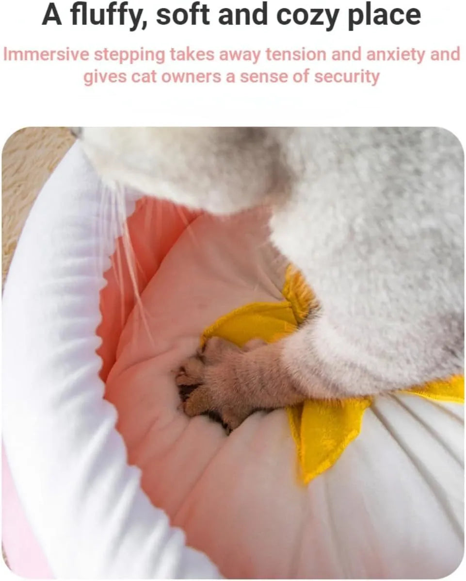 Pink honey pot-shaped cat sofa bed with removable nest pad for small pets