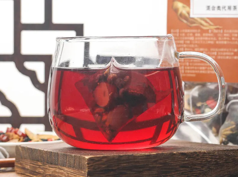 Package of ginseng black wolfberry tea with 40 small bags, total weight 200g.
