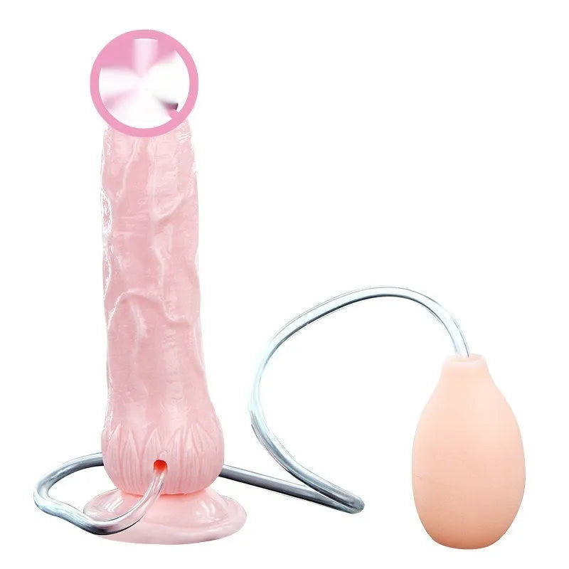 Flesh-coloured suction cup female toy showing 200mm length and 40mm width dimensions
