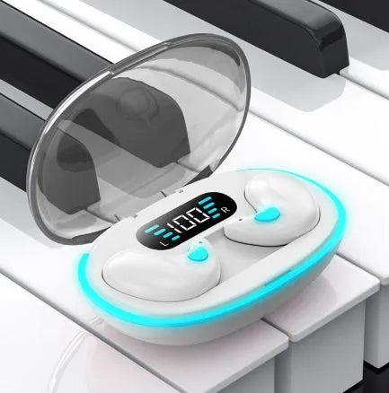 X55 Sleep wireless Bluetooth earbuds in black, skin and white with in-ear plastic design and low latency gaming function.