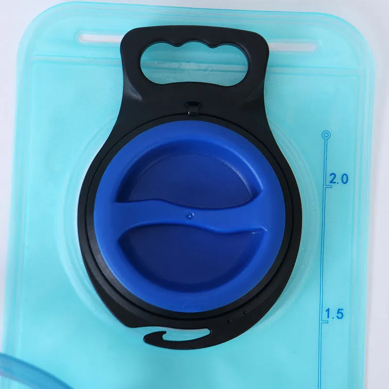 Blue 2L hydration backpack with EVA water bladder and waterproof fabric for outdoor sports