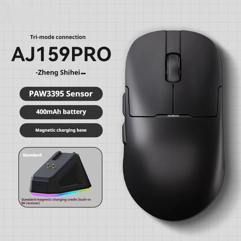 AJ159 gaming mouse in Yunfeng White colour with compact design and Teflon foot patches