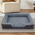 Waterproof dog kennel mat in grey or brown colours with removable washable cover