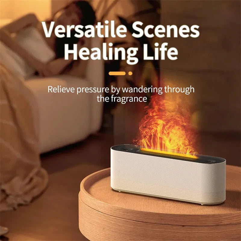 Black Flame Air ultrasonic humidifier diffuser with coloured LED lights and mist output