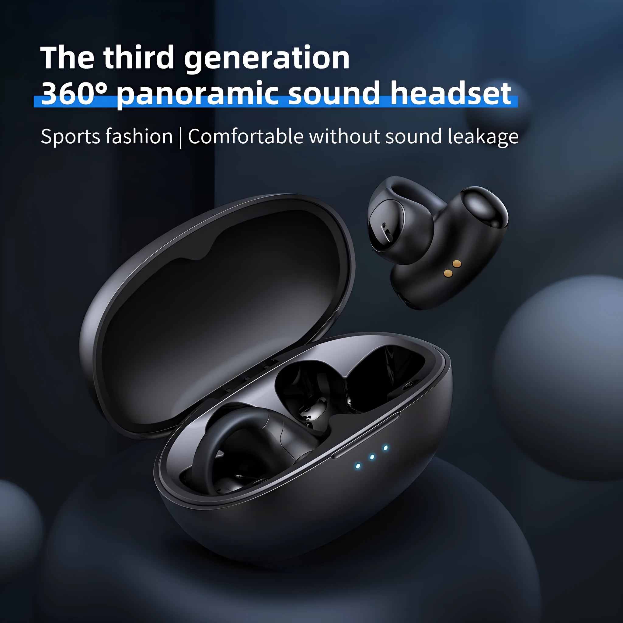T306 Bluetooth gaming sports headset with clip-on ear hook design in black and white colour options