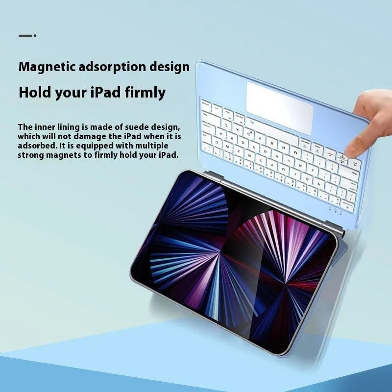 Bluetooth magnetic keyboard case with protective sleeve for 11-inch iPad tablets in five colour options